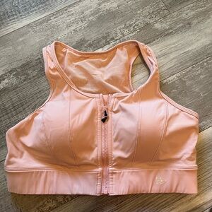 Yvette Pink Front-Zip Sports/compression Bra - Women Intimates & Sleepwear